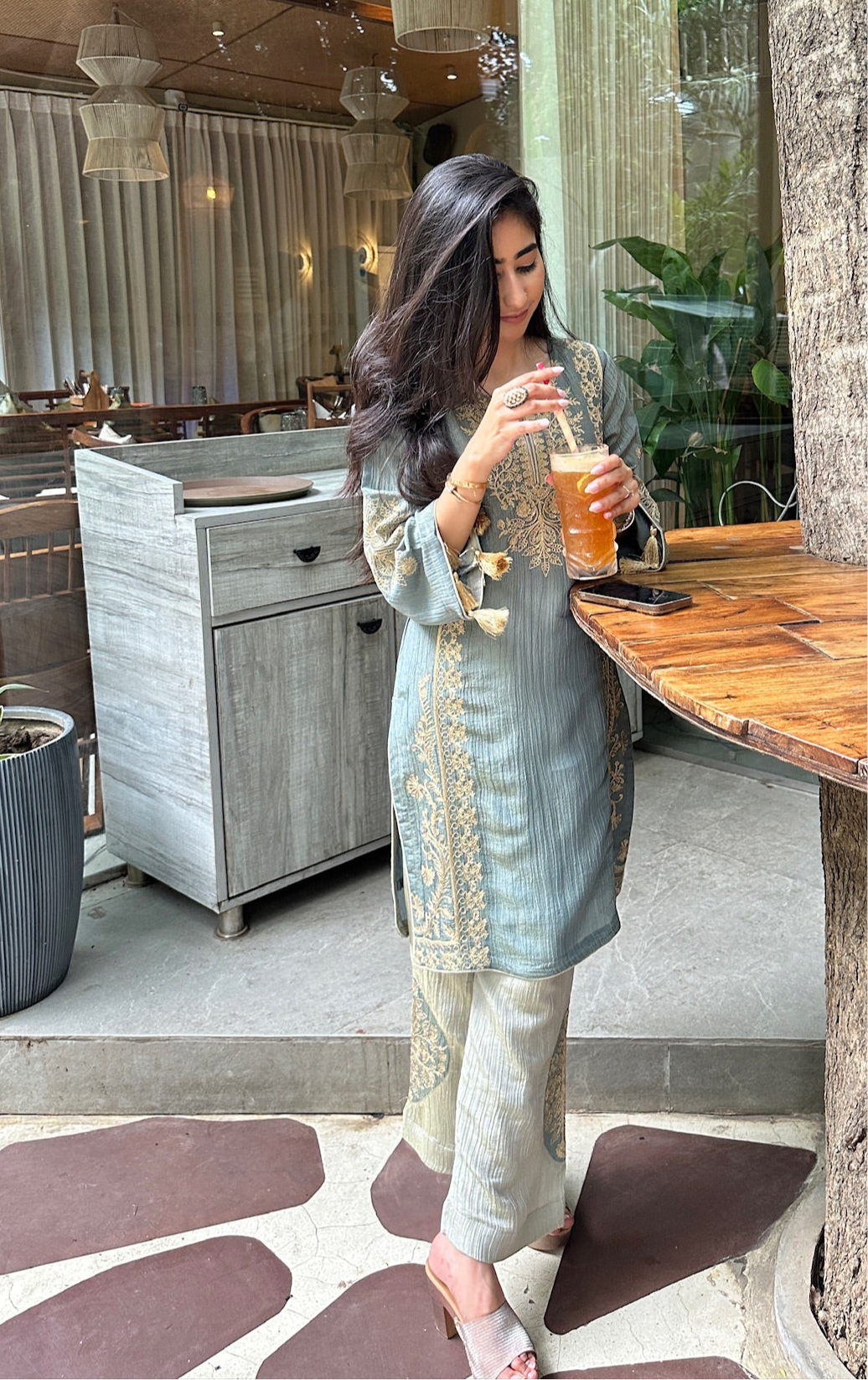 Aayna Suit Set - Sage Green