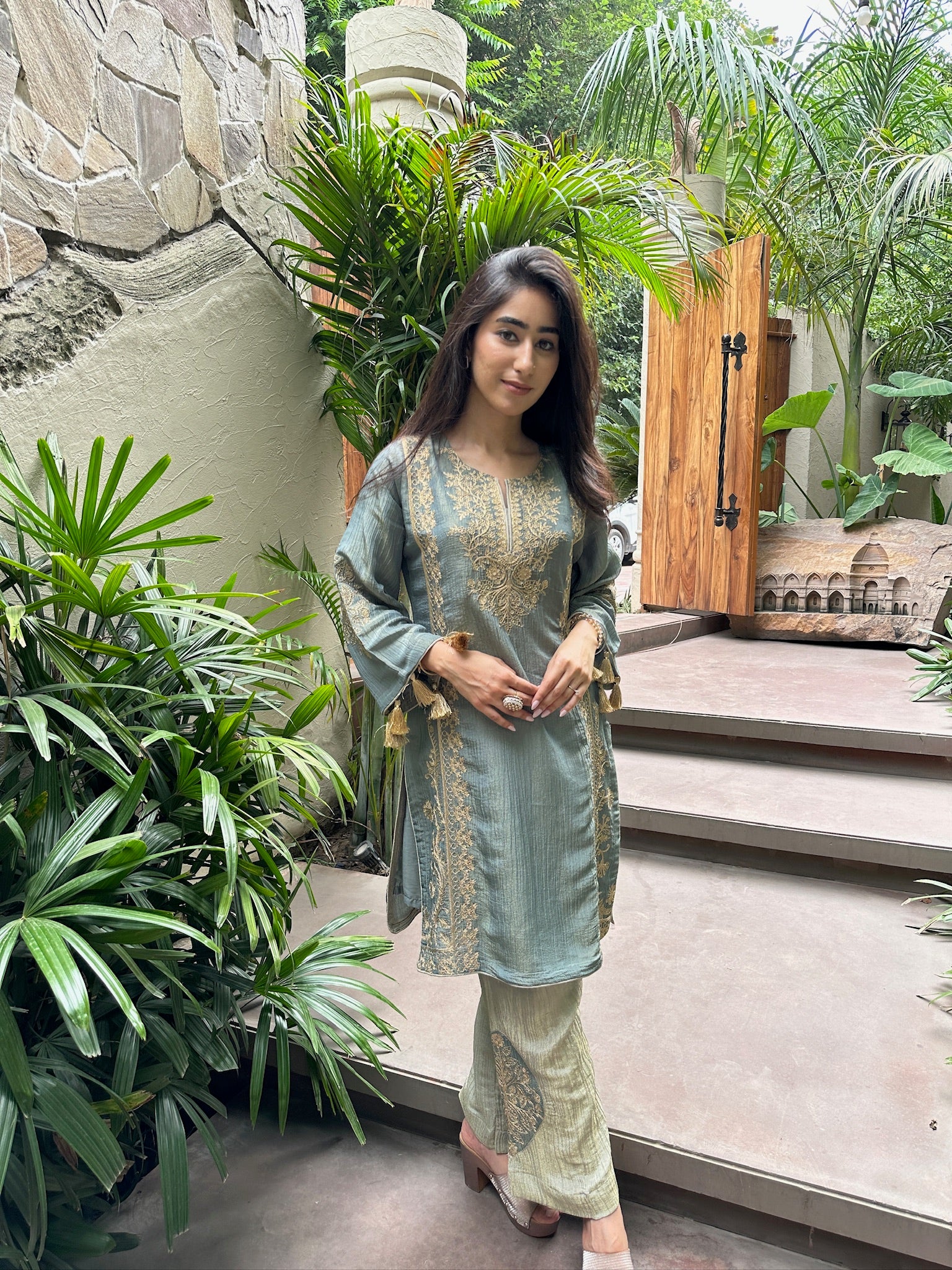 Aayna Suit Set - Sage Green
