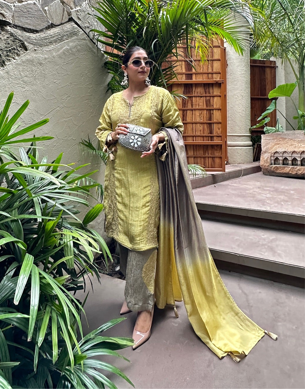 Aayna Suit Set - Parrot Green