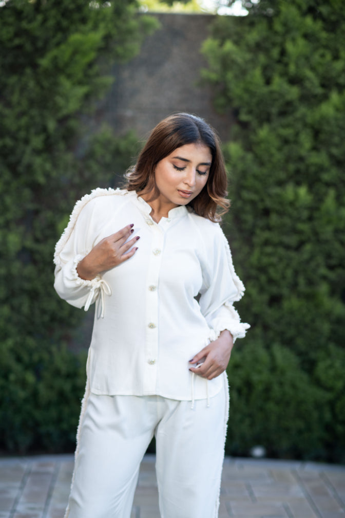 Off - White Coord With Lace Detailing