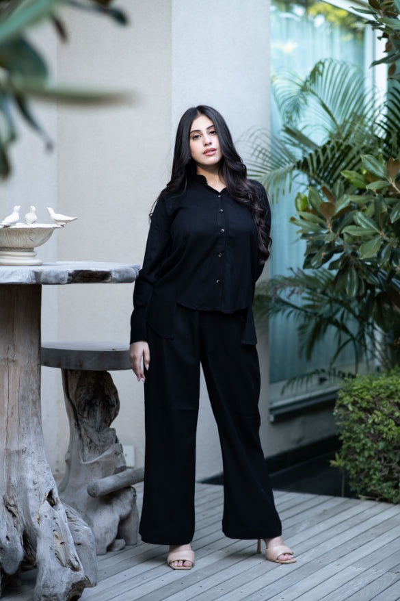 Black High Low Co-Ord Set