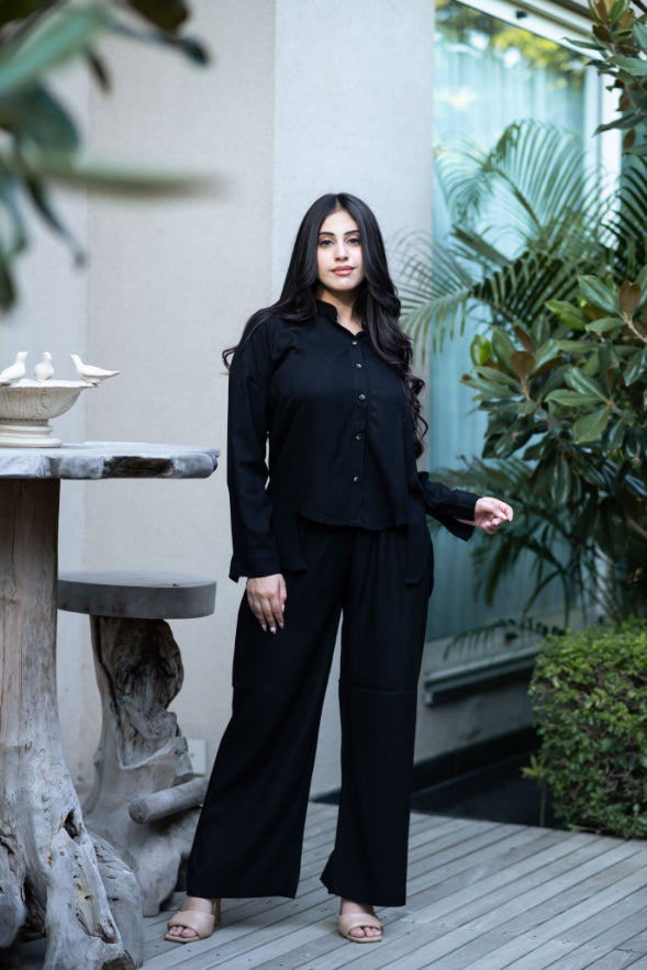 Black High Low Co-Ord Set