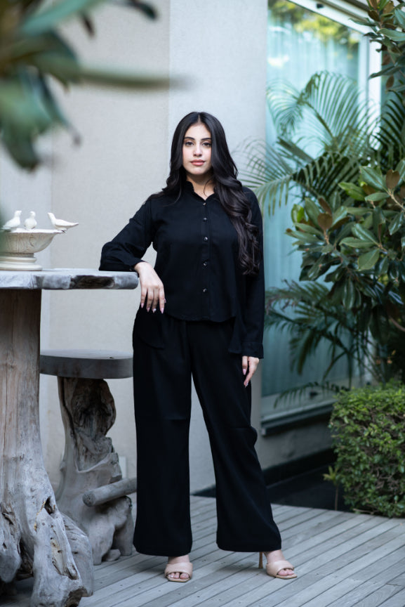 Black High Low Co-Ord Set