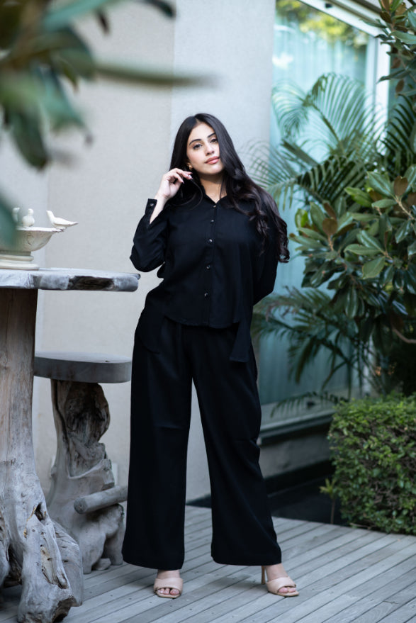 Black High Low Co-Ord Set