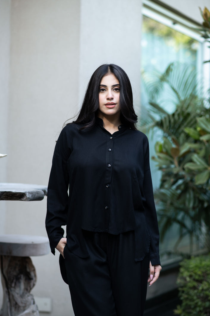 Black High Low Co-Ord Set