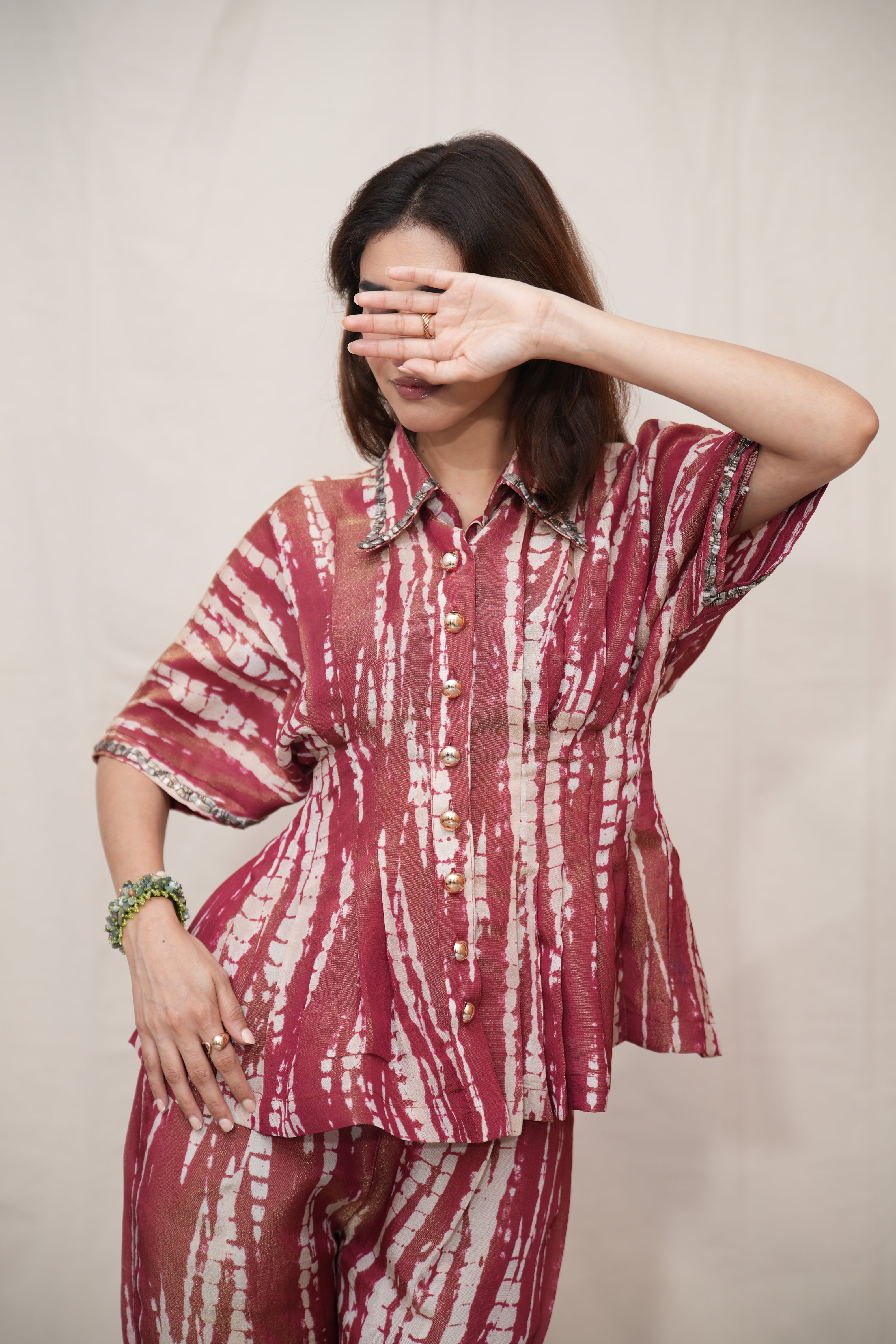 Sunstreak Maroon Coord Set